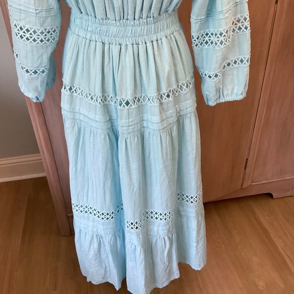 Max Studio Blue Gray Pleated Maxi Dress - Picture 14 of 16